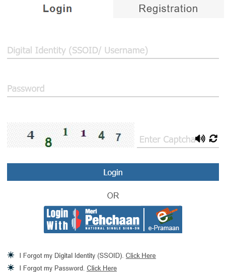 Start Forgot Password Process - Rajasthan SSO ID